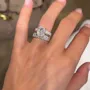 Bague en argent 925 avec diamant radiant blanc en 3 parties