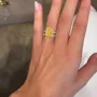 Bague en argent 925 avec citrine jaune à taille radieuse 3 pièces