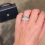 Bague en argent 925 avec solitaire en diamant blanc taillé en marquise 3 pièces