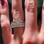 Bague de fiançailles en argent sterling 925 avec solitaire en diamant blanc de taille ronde