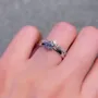Bague solitaire classique en argent sterling 925 avec diamant rond
