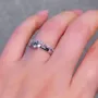 Bague solitaire classique en argent sterling 925 avec diamant rond