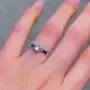 Bague solitaire classique en argent sterling 925 avec diamant rond
