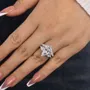 Bague 3 pierres en argent sterling blanc avec diamant taille poire