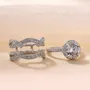 Bague de fiançailles en argent sterling sertie d'un diamant de taille ronde