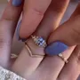 Set de mariage en argent jaune et or pour aigue-marine bleue à taille coussin