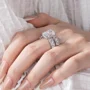 Alliance de mariage en argent sterling blanc avec diamant radiant