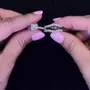 Anneau de mariage en argent sterling serti d'un diamant taille princesse blanc