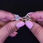 Anneau de mariage en argent sterling serti d'un diamant ovale en or jaune blanc
