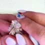 Anneau de mariage en argent sterling serti d'un diamant radiant en or rose blanc