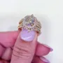 Anneau de mariage en argent sterling serti de diamants ronds en or jaune blanc