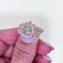Anneau de mariage en argent sterling serti de diamants ronds en or jaune blanc