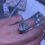 Alliance de mariage 3 pièces en argent sterling 925 avec diamant taille poire