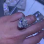 Alliance de mariage 3 pièces en argent sterling 925 avec diamant taille poire