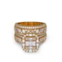 Ensemble de bague de mariage en argent sterling et or jaune serties de diamants taille émeraude