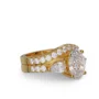 Ensemble de bague de mariage en argent sterling en or jaune avec diamant taille ovale