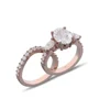 Ensemble de bague de mariage en argent sterling en or rose avec diamant taille ovale