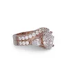 Ensemble de bague de mariage en argent sterling en or rose avec diamant taille ovale
