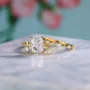Ensembles de bagues de fiançailles en argent sterling blanc et or jaune avec diamant taille radiant
