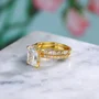 Ensembles de bagues de fiançailles en argent sterling blanc et or jaune avec diamant taille radiant