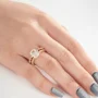 Ensembles de bagues de fiançailles en argent sterling blanc et or jaune avec diamant taille radiant