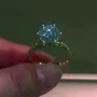Bague de fiançailles en argent sterling avec diamant rond en or jaune blanc