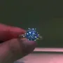 Bague de fiançailles en argent sterling avec diamant rond en or jaune blanc