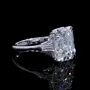 Bague de fiançailles 3 pierres en argent 925 avec diamant blanc taille émeraude
