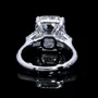Bague de fiançailles 3 pierres en argent 925 avec diamant blanc taille émeraude