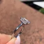 Bague de fiançailles classique en argent 925 avec diamant blanc taille radiant
