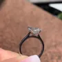 Bague de fiançailles classique en argent 925 avec diamant blanc taille radiant