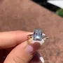 Bague de fiançailles classique en argent 925 avec diamant blanc taille radiant