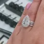 Parure de mariage 3 pièces halo en argent 925 pour diamant blanc taille poire