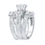 Parure de mariage 3 pièces en argent sterling, diamant blanc taille princesse