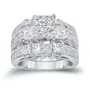 Parure de mariage 3 pièces en argent sterling, diamant blanc taille princesse