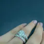 Parure de mariage 3 pièces en argent 925 pour diamant blanc taille ronde