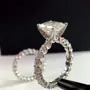 Parure de mariage en argent 925 pour le diamant blanc taille radiant