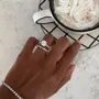 Bague classique en argent sterling 925 avec diamant rond blanc