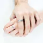 Bagues de couple en argent titane et diamant de couleur blanche