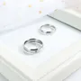 Bagues de couple en argent titane et diamant de couleur blanche