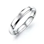 Bagues de couple en argent titane et diamant de couleur blanche