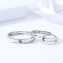Bagues de couple soleil et lune en argent sterling