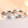Tu me manques anneaux de couple en argent sterling avec diamant rond