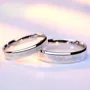 Bagues de couple en argent sterling avec battement de coeur