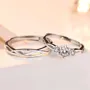 Anneaux de couple infinity en argent sterling avec diamant rond et blanc