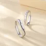 Anneaux de couple en argent sterling avec diamant rond
