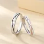 Anneaux de couple en argent sterling avec diamant rond