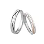 Anneaux de couple en argent sterling avec diamant rond