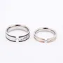 Bagues de couple en titane blanc avec diamant princesse my love heart