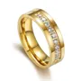 Bagues de couple en titane or jaune diamant rond